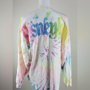 Disneyland White/Rainbow Tie-Dye Logo Long Sleeve XL T shirt